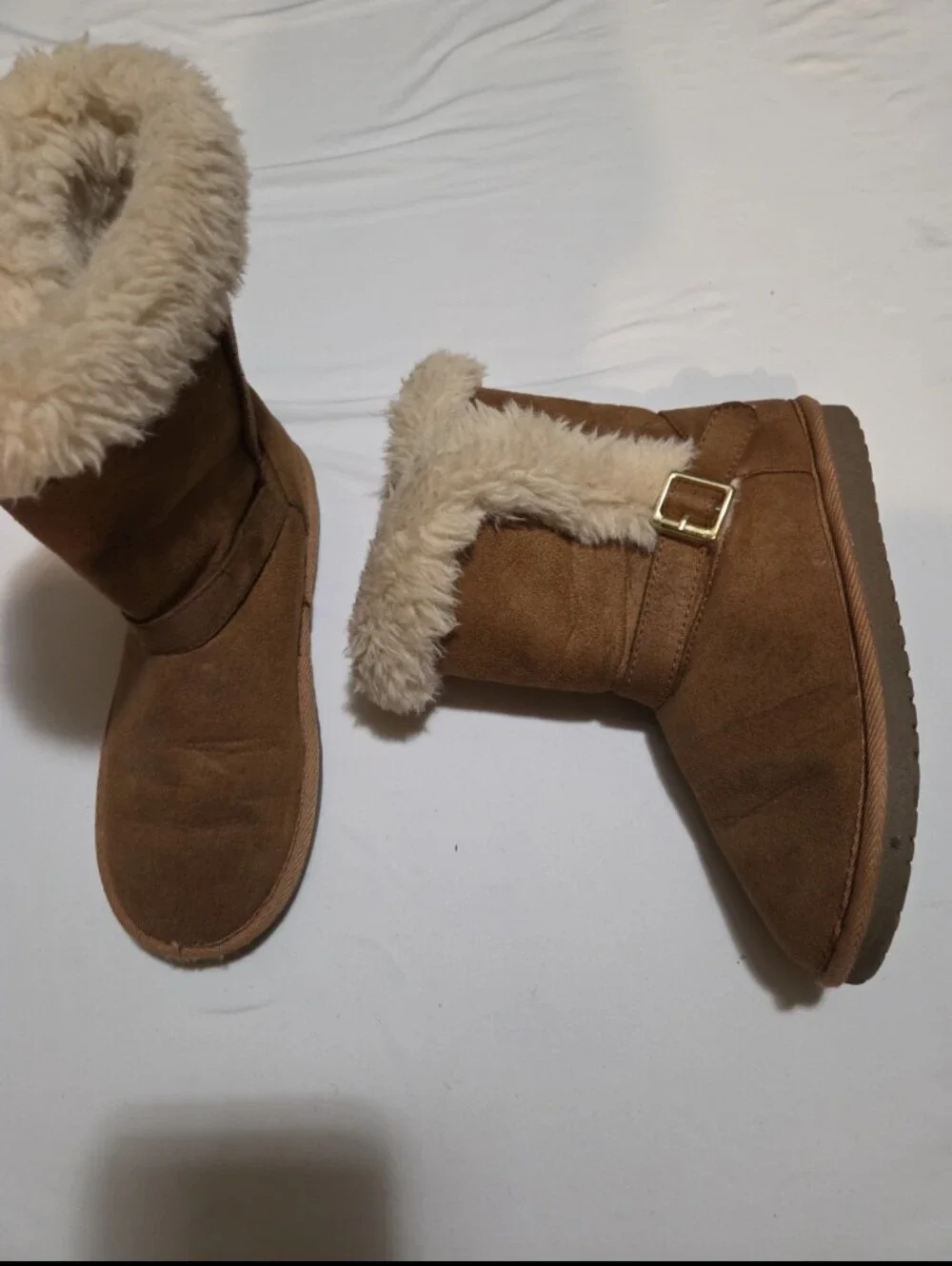 Children's Place girls size 3 brown suede boots #06
